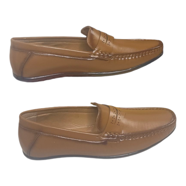 iUnique Men's Tan Loafers – Stylish & Comfortable Slip-On Shoes - Image 2