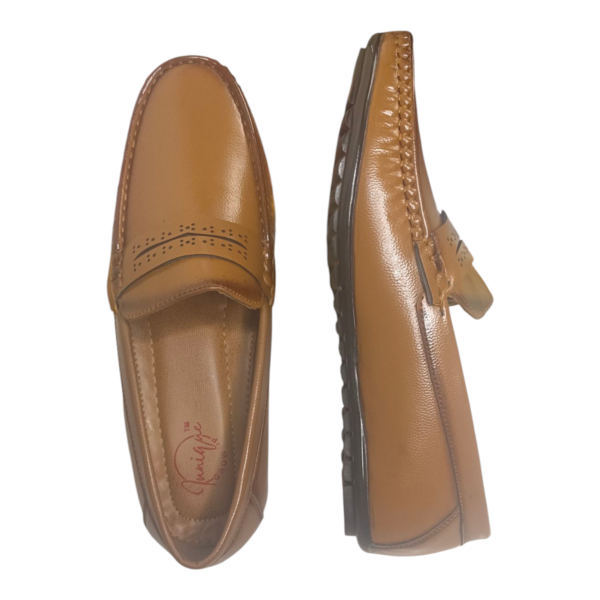 iUnique Men's Tan Loafers – Stylish & Comfortable Slip-On Shoes - Image 4