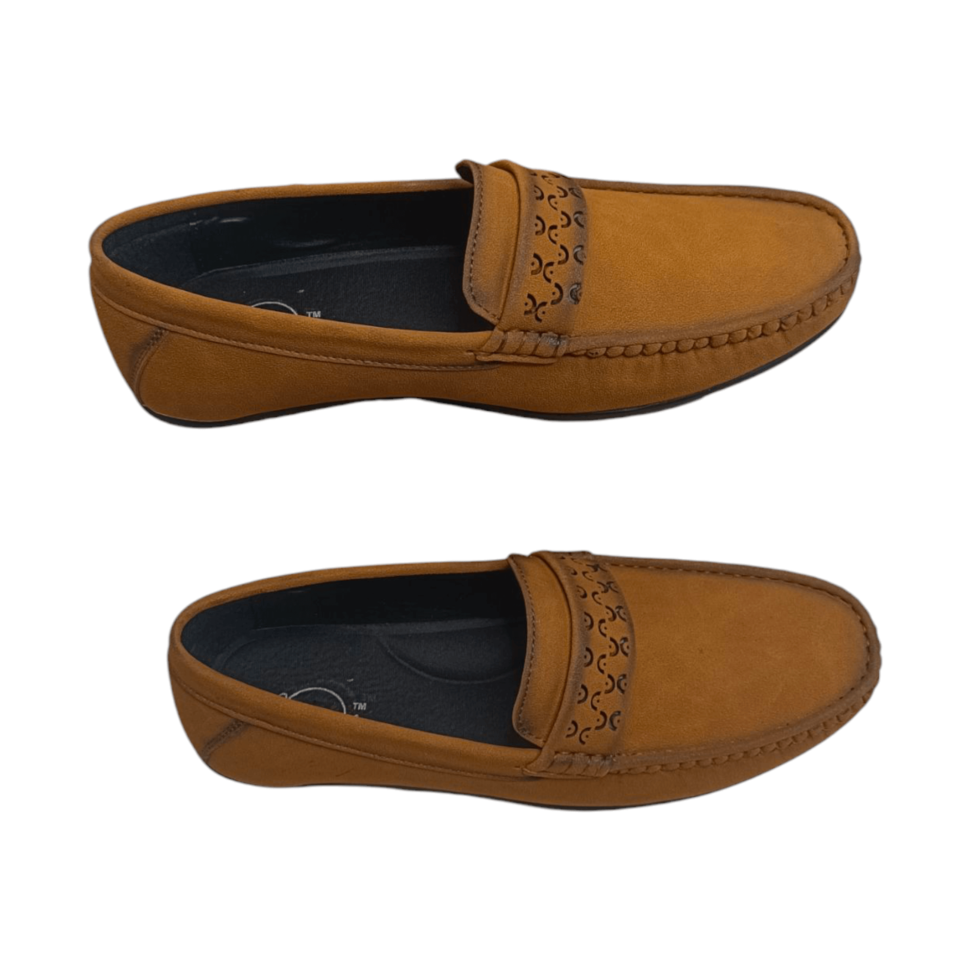 IUNIQUE Men’s Tan Loafers with Designer Strap – Elegant & Stylish Slip-On Shoes - Image 3