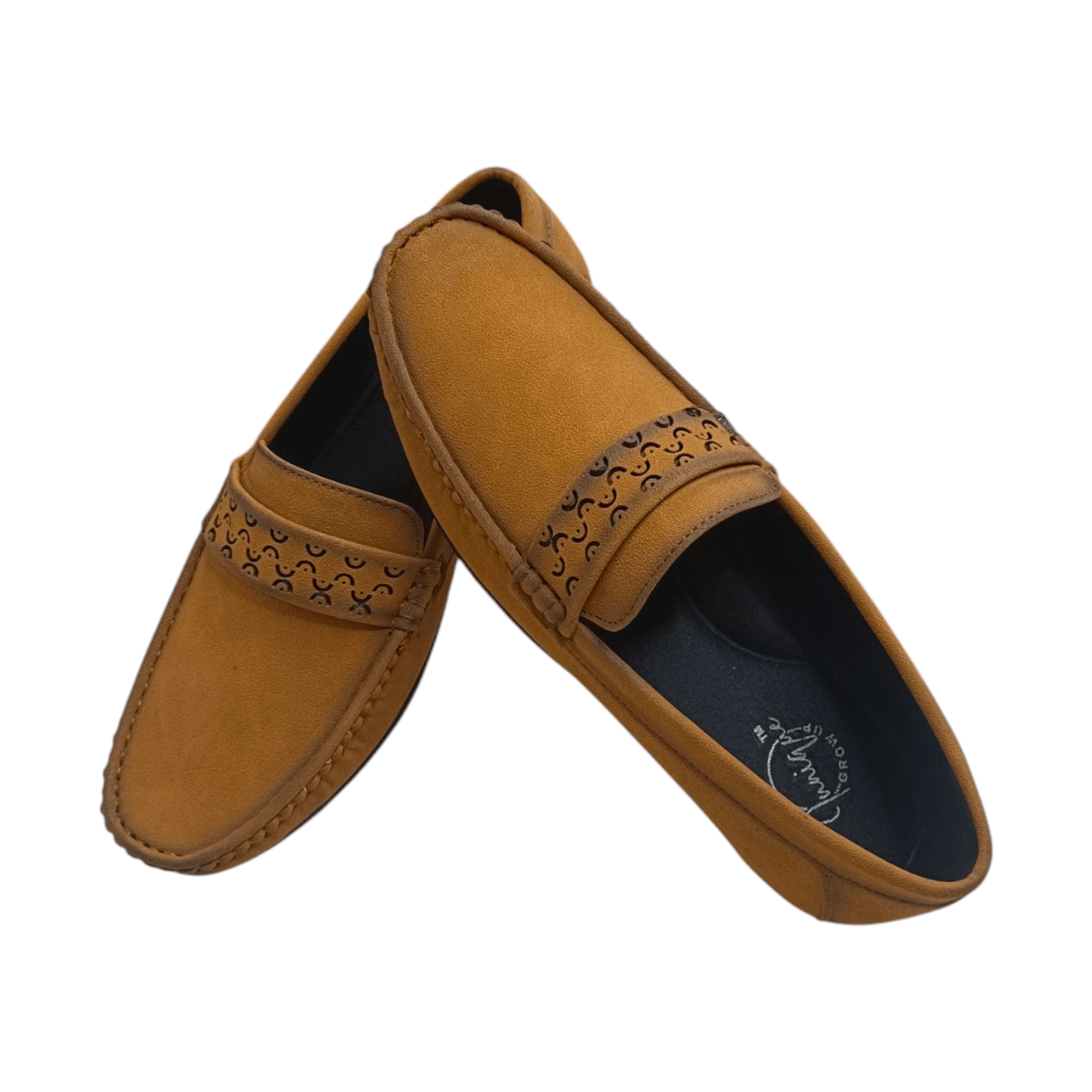 IUNIQUE Men’s Tan Loafers with Designer Strap – Elegant & Stylish Slip-On Shoes - Image 6